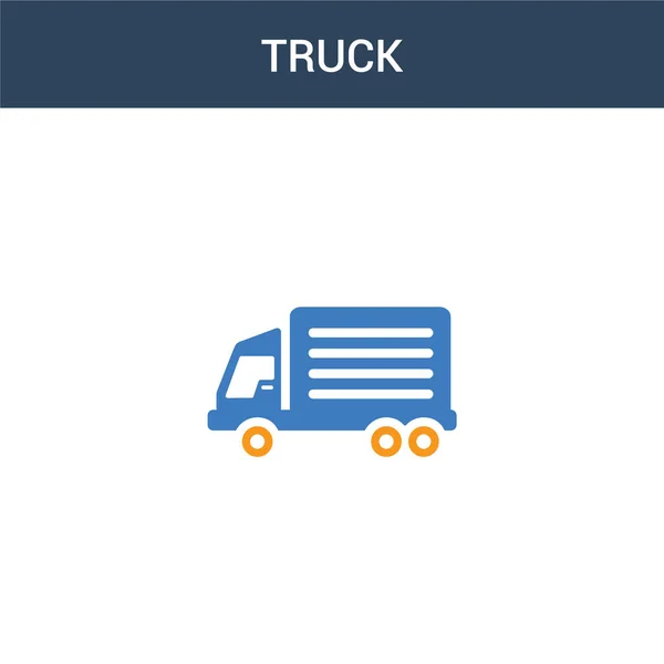 Two Colored Truck Concept Vector Icon Color Truck Vector Illustration — Stock Vector