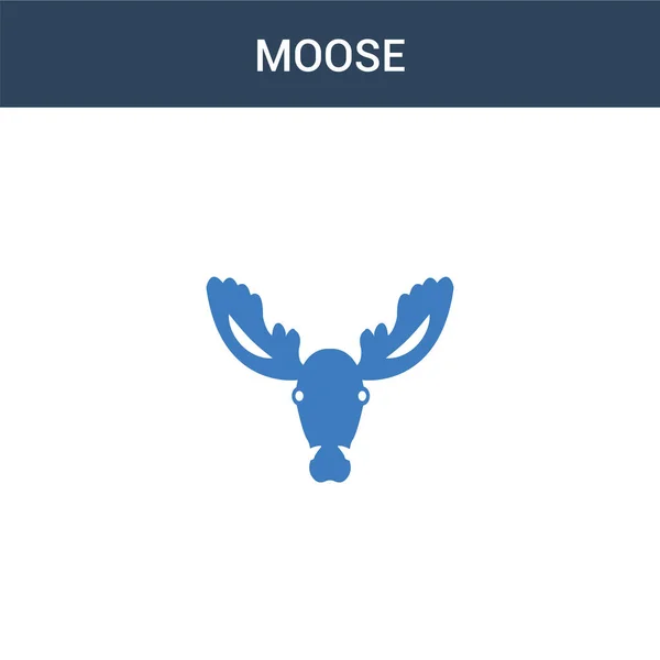 Dvě Barevné Moose Koncept Vektorové Ikony Barvy Moose Vektorové Ilustrace — Stockový vektor