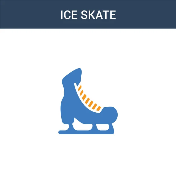 Two Colored Ice Skate Concept Vector Icon Color Ice Skate — Stock Vector