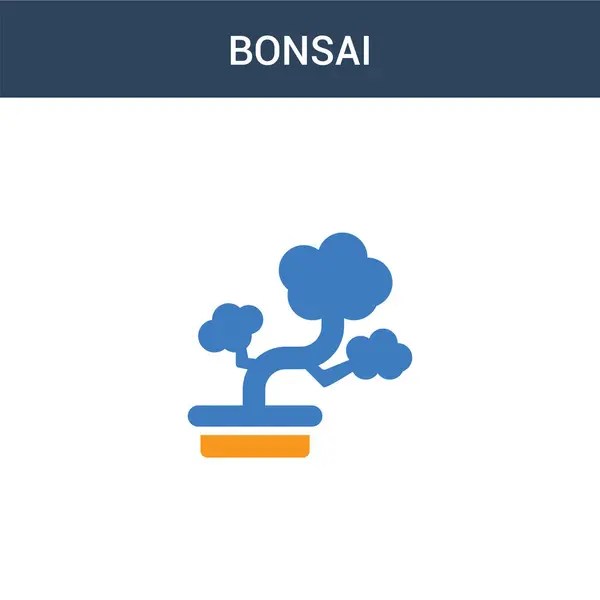 Dos Color Bonsai Icono Vector Concepto Ilustración Vectorial Bonsai Color — Vector de stock