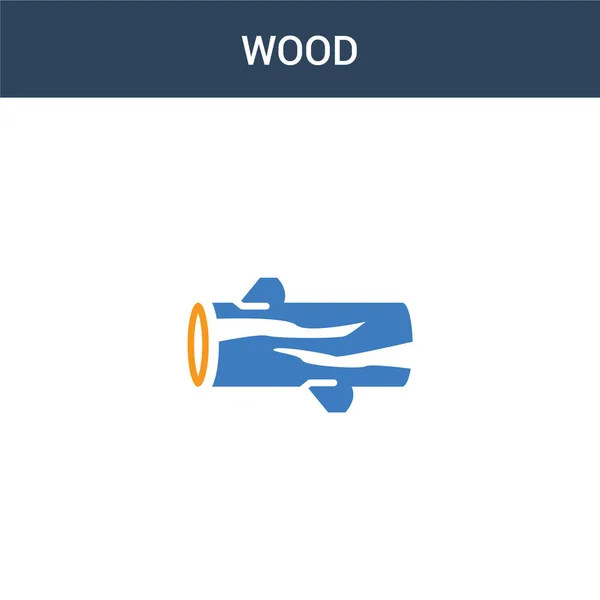 Dvě Barevné Dřevo Koncept Vektor Ikona Barvy Dřevěné Vektorové Ilustrace — Stockový vektor