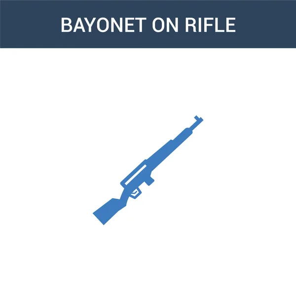 Dois Coloridos Bayonet Rifle Conceito Vetor Ícone Cores Bayonet Rifle —  Vetores de Stock