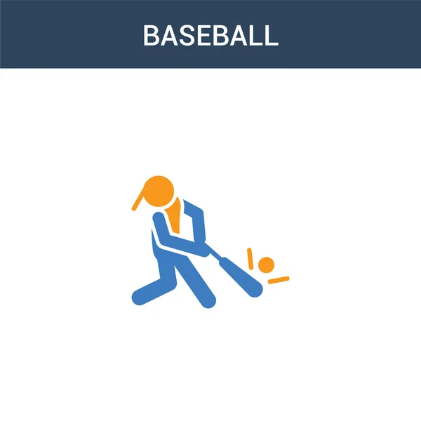 Zweifarbige Baseball Konzept Vektor Symbol Farbige Baseball Vektor Illustration Isoliertes — Stockvektor