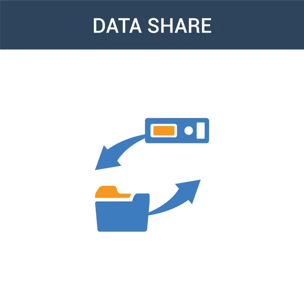 Iki Renkli Data Paylaşım Konsept Vektör Simgesi Renk Data Paylaşım — Stok Vektör