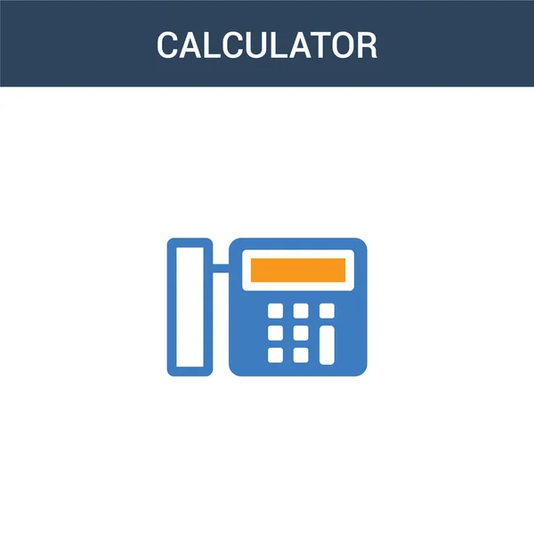 Zweifarbiges Calculator Konzept Vektorsymbol Farbe Calculator Vektor Illustration Isoliertes Blaues — Stockvektor