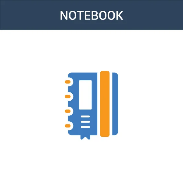 Ícone Vetorial Conceito Dois Notebook Coloridos Cores Ilustração Vetorial Notebook — Vetor de Stock