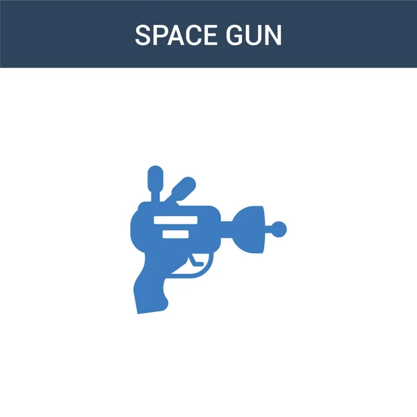 Zweifarbiges Raumschiffkonzept Vektor Symbol Farbe Space Gun Vektor Illustration Isoliertes — Stockvektor