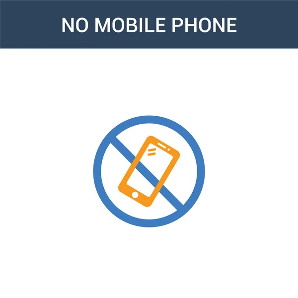 Dvě Barevné Mobilní Telefon Koncept Vektorové Ikony Barva Žádné Mobilní — Stockový vektor