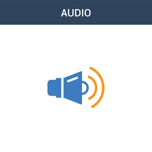 Two Colored Audio Concept Vector Icon Color Audio Vector Illustration — Stock Vector