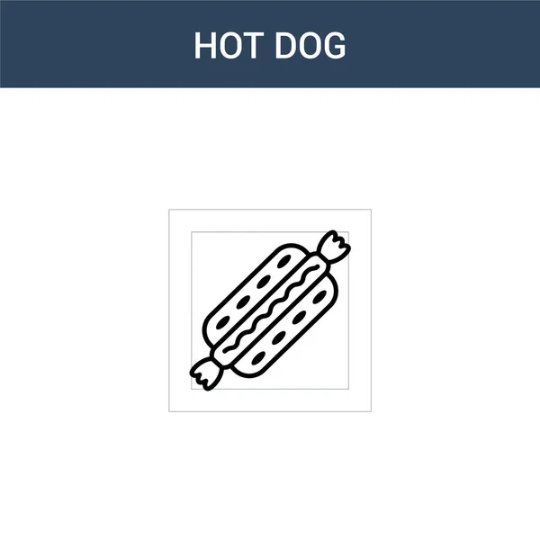 Két Színes Hot Dog Koncepció Vektor Ikon Szín Hot Dog — Stock Vector