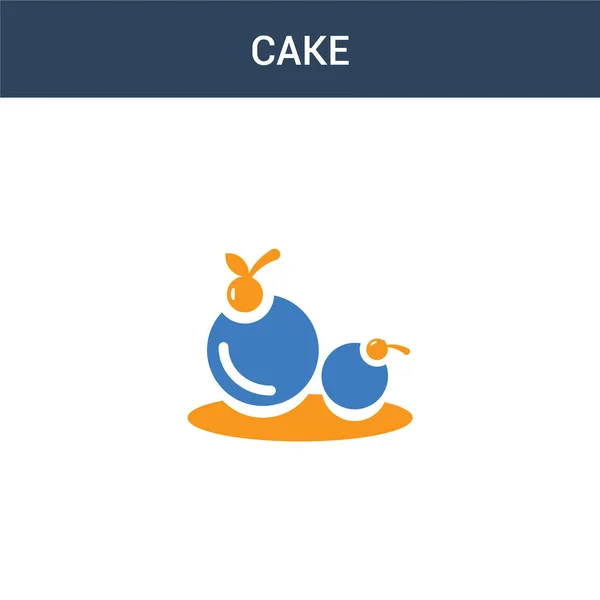 Zweifarbiges Tortenkonzept Vektor Symbol Farbige Cake Vector Illustration Isoliertes Blaues — Stockvektor