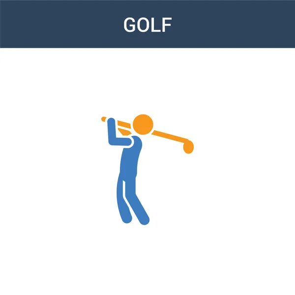 Icône Vectorielle Concept Golf Deux Couleurs Illustration Vectorielle Golf Couleurs — Image vectorielle