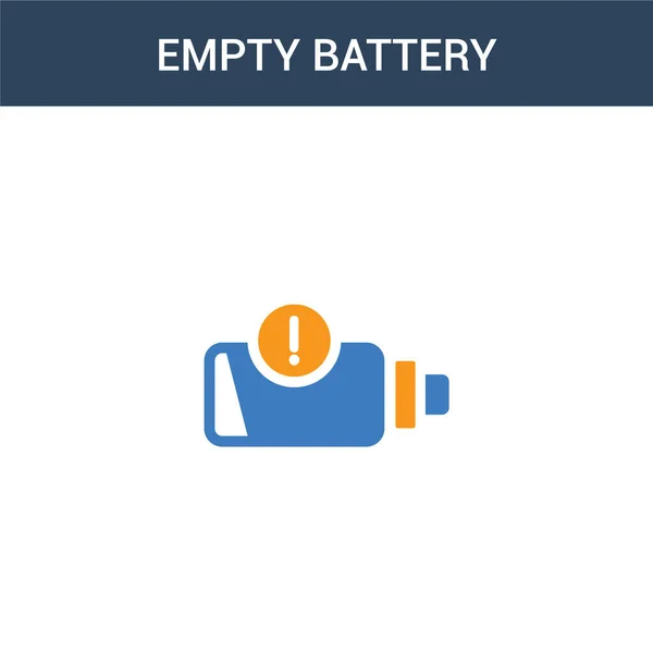 Dois Colorido Ícone Vetor Conceito Bateria Vazia Cores Ilustração Vetor —  Vetores de Stock