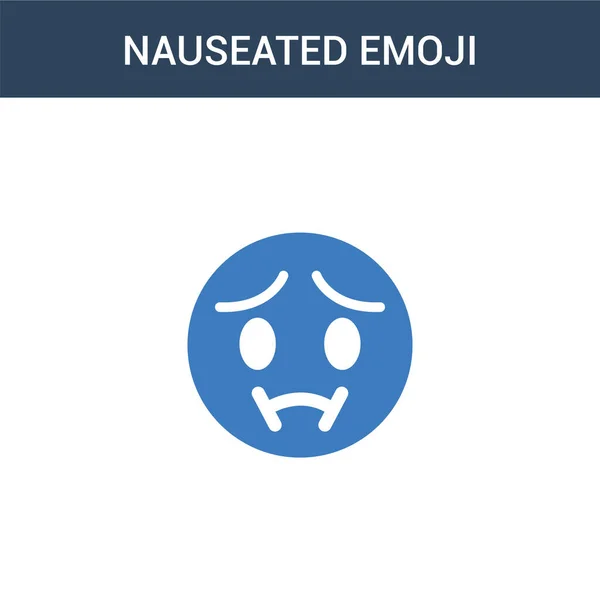 Farvede Nauseated Emoji Koncept Vektor Ikon Farve Nauseated Emoji Vektor – Stock-vektor