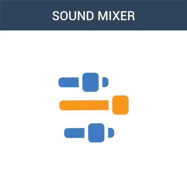 Zweifarbiges Sound Mixer Konzept Vektorsymbol Farbige Sound Mixer Vektorabbildung Isoliertes — Stockvektor