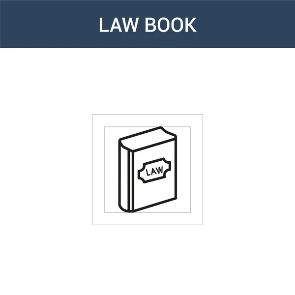 Zweifarbiges Law Book Konzept Vektor Symbol Farbige Law Book Vector — Stockvektor