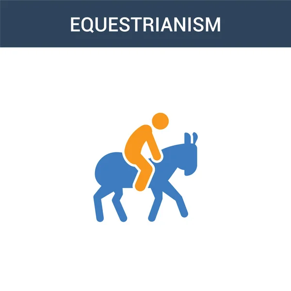Two Colored Equestrianism Concept Vector Icon Color Equestrianism Vector Illustration — Stock Vector