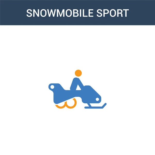 Two Colored Snowmobile Sport Concept Vector Icon Color Snowmobile Sport — Stock Vector