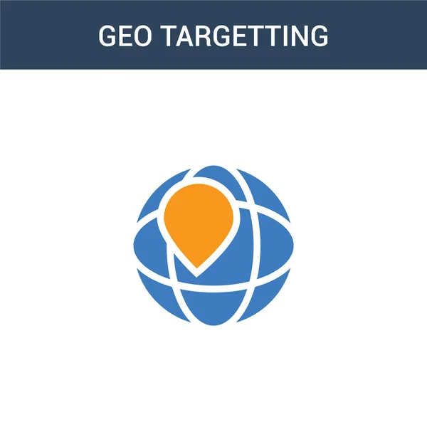 Duas Cores Geo Targetting Conceito Vetor Ícone Cor Geo Targetting — Vetor de Stock