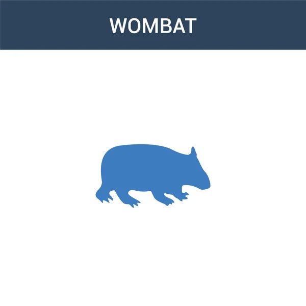 Dos Wombat Color Concepto Vector Icono Color Wombat Ilustración Vectorial — Vector de stock