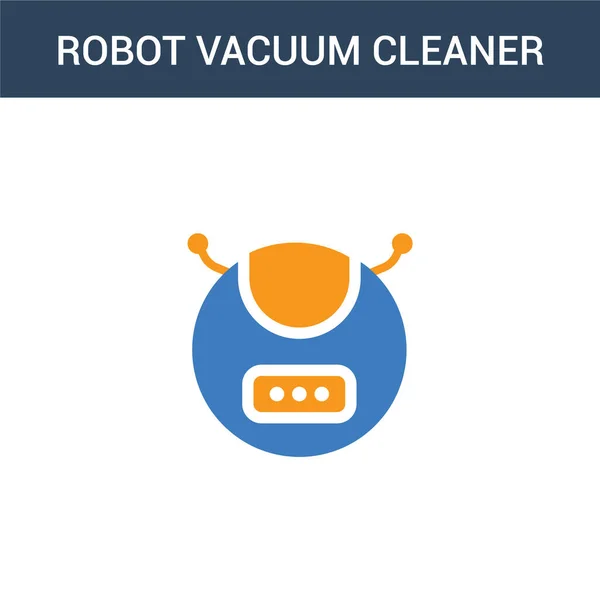 Dos Color Robot Icono Vector Concepto Aspiradora Color Robot Aspiradora — Archivo Imágenes Vectoriales