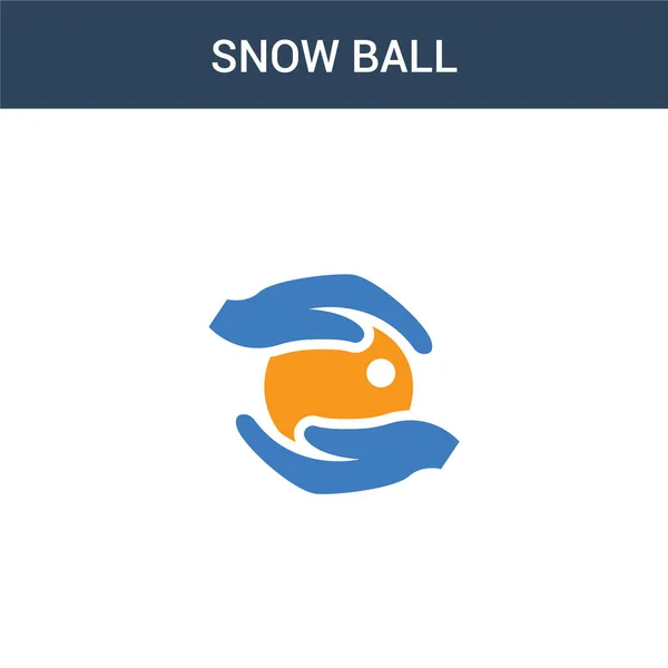 Twee Gekleurde Sneeuwbal Concept Vector Icoon Kleuren Sneeuwbal Vector Illustratie — Stockvector