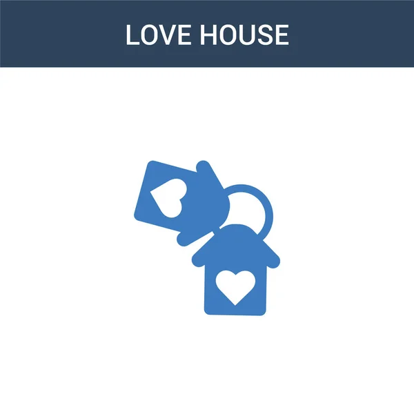 Zweifarbige Liebe Haus Konzept Vektor Symbol Farbe Liebe Haus Vektor lizenzfreie Stockvektoren