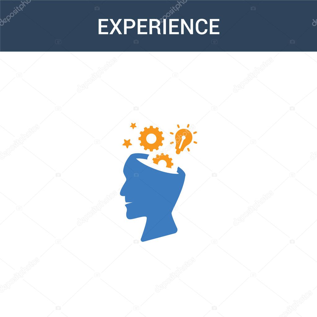 two colored Experience concept vector icon. 2 color Experience vector illustration. isolated blue and orange eps icon on white background.
