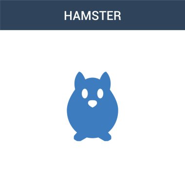 İki renkli Hamster konsept vektör ikonu. 2 renk Hamster vektör çizimi. Beyaz arkaplanda izole edilmiş mavi ve turuncu epinefrin simgesi.