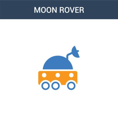 İki renkli Ay Gezgini konsept vektör simgesi. 2 renk Ay Gezgini vektör çizimi. Beyaz arkaplanda izole edilmiş mavi ve turuncu epinefrin simgesi.