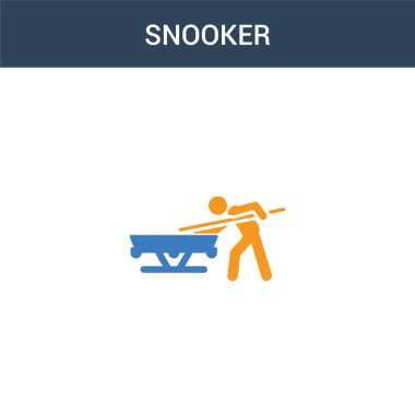 iki renkli Snooker konsept vektör ikonu. 2 renk Snooker vektör çizimi. Beyaz arkaplanda izole edilmiş mavi ve turuncu epinefrin simgesi.