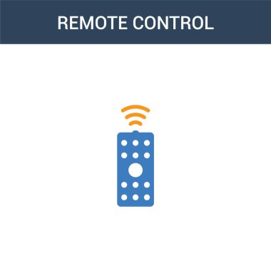 iki renkli uzaktan kumanda konsept vektör simgesi. 2 renk uzaktan kumanda vektör illüstrasyonu. Beyaz arkaplanda izole edilmiş mavi ve turuncu epinefrin simgesi.