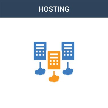 iki renkli konsept vektör ikonu. 2 renk sunucu vektör illüstrasyonu. Beyaz arkaplanda izole edilmiş mavi ve turuncu epinefrin simgesi.