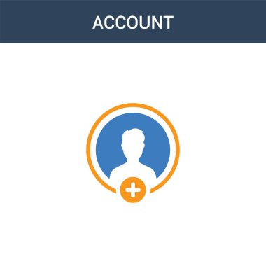 iki renkli hesap konsepti vektör simgesi. 2 renk hesap vektör illüstrasyonu. Beyaz arkaplanda izole edilmiş mavi ve turuncu epinefrin simgesi.