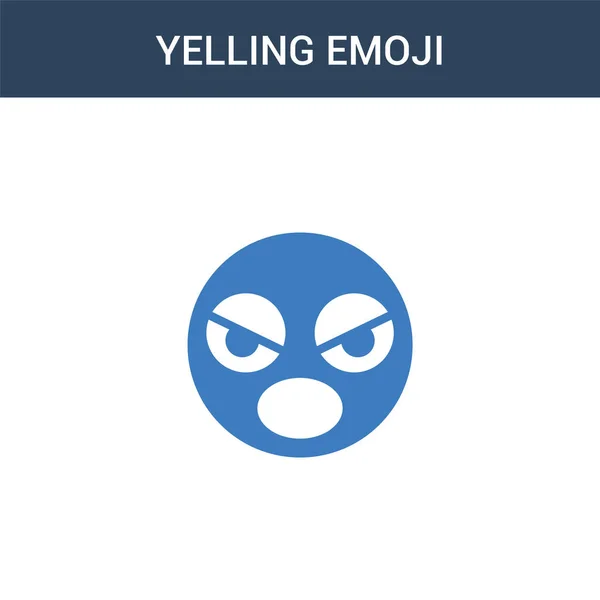 Due Colorati Urlando Emoji Concetto Icona Vettoriale Colore Urlando Emoji — Vettoriale Stock