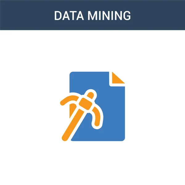 Två Färgade Data Mining Koncept Vektor Ikon Färg Data Mining — Stock vektor