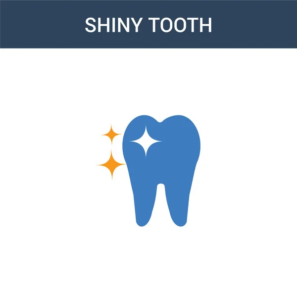 Zweifarbiges Shiny Tooth Konzeptvektorsymbol Farbe Shiny Tooth Vektor Illustration Isoliertes — Stockvektor