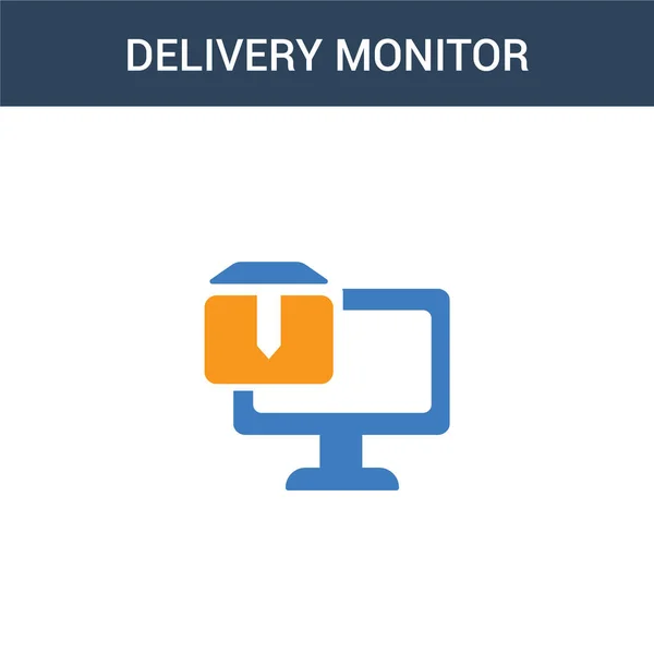 Dois Colorido Ícone Vetor Conceito Monitor Entrega Cores Ilustração Vetorial — Vetor de Stock