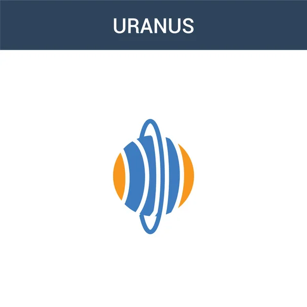 Иконка Вектора Концепта Урана Двух Цветов Цветная Векторная Иллюстрация Урана — стоковый вектор