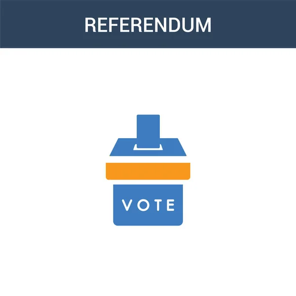 Иконка Вектора Двух Цветных Референдумов Цветная Иллюстрация Вектора Референдума Изолированный — стоковый вектор