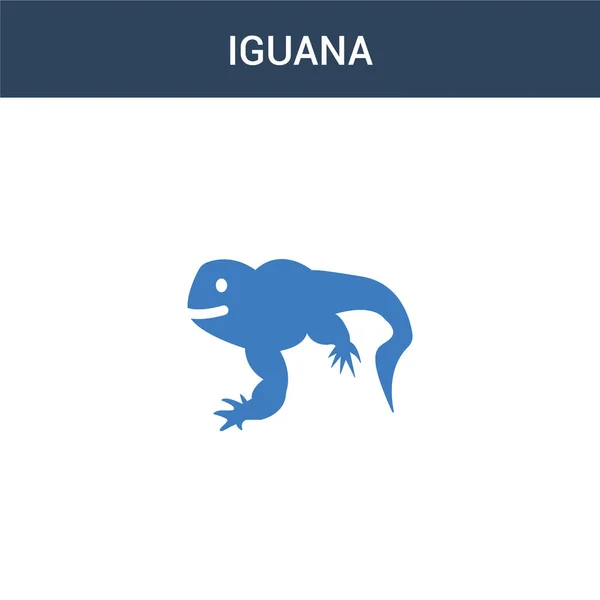 Dos Ícono Vector Concepto Iguana Colores Ilustración Vectorial Iguana Color — Vector de stock