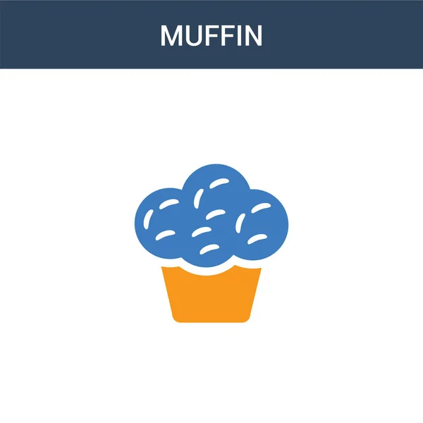 Zweifarbiges Muffin Konzept Vektorsymbol Farbige Muffin Vektorabbildung Isoliertes Blaues Und — Stockvektor