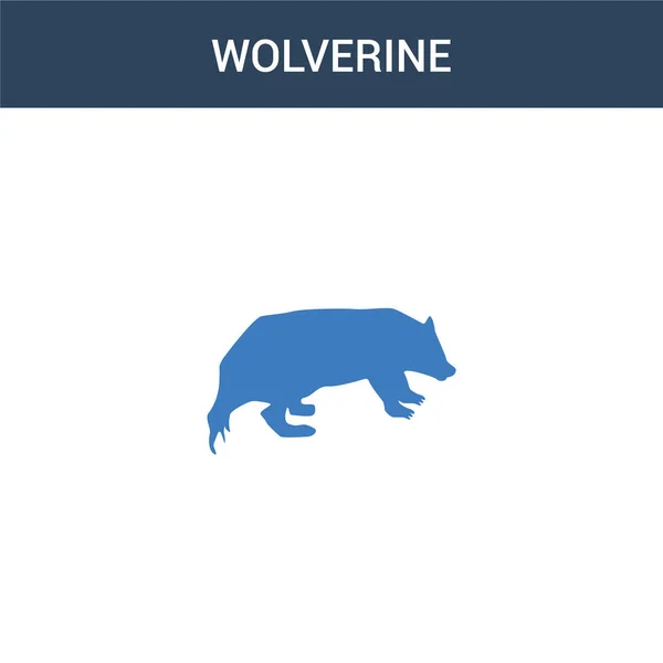 Due Colorati Icona Concetto Wolverine Vettore Illustrazione Del Vettore Wolverine — Vettoriale Stock