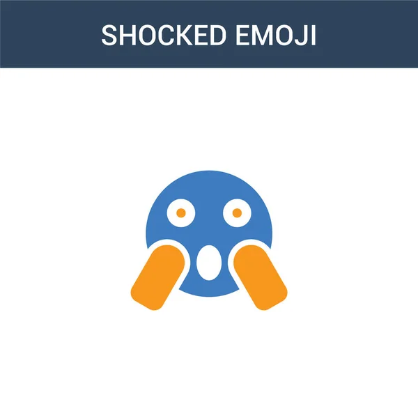 Zweifarbige Emoji Konzept Vektor Symbol Schockiert Farbe Schockierte Emoji Vektorillustration — Stockvektor