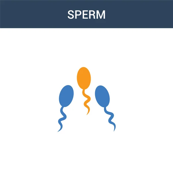 Dwie Kolorowe Ikony Wektora Koncepcji Spermy Kolor Wektor Spermy Ilustracji — Wektor stockowy