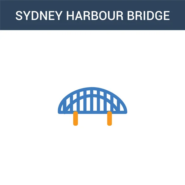 Zweifarbiges Sydney Harbour Bridge Konzeptvektorsymbol Farbige Sydney Harbour Bridge Vektor — Stockvektor