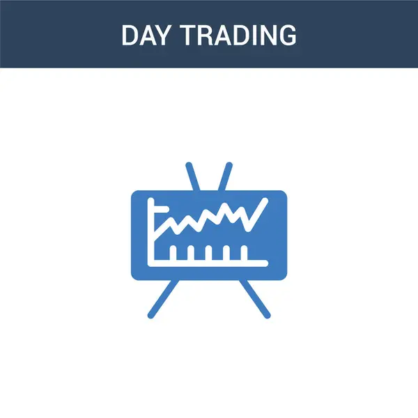 Två Färgade Dag Handel Koncept Vektor Ikon Färg Dag Handel — Stock vektor