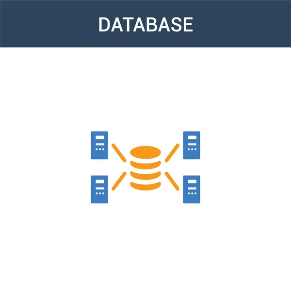 Zweifarbiges Datenbankkonzept Vektorsymbol Farbige Datenbankvektorabbildung Isoliertes Blaues Und Orangefarbenes Eps — Stockvektor