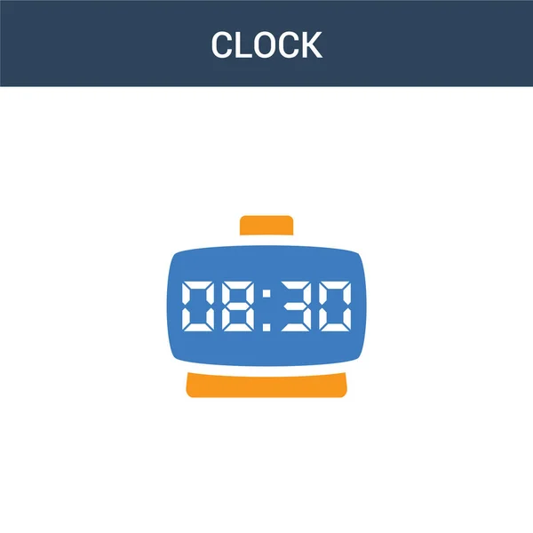 Deux Icône Vectorielle Concept Horloge Couleur Illustration Vectorielle Horloge Couleurs — Image vectorielle