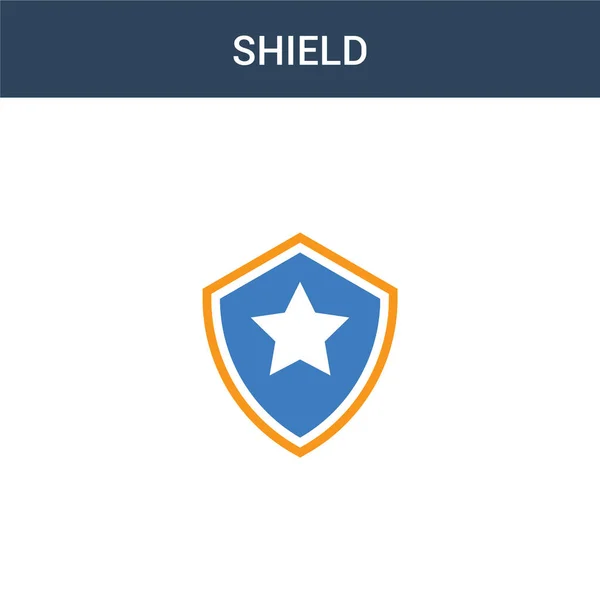 Two Colored Shield Concept Vector Icon Color Shield Vector Illustration — Stock Vector